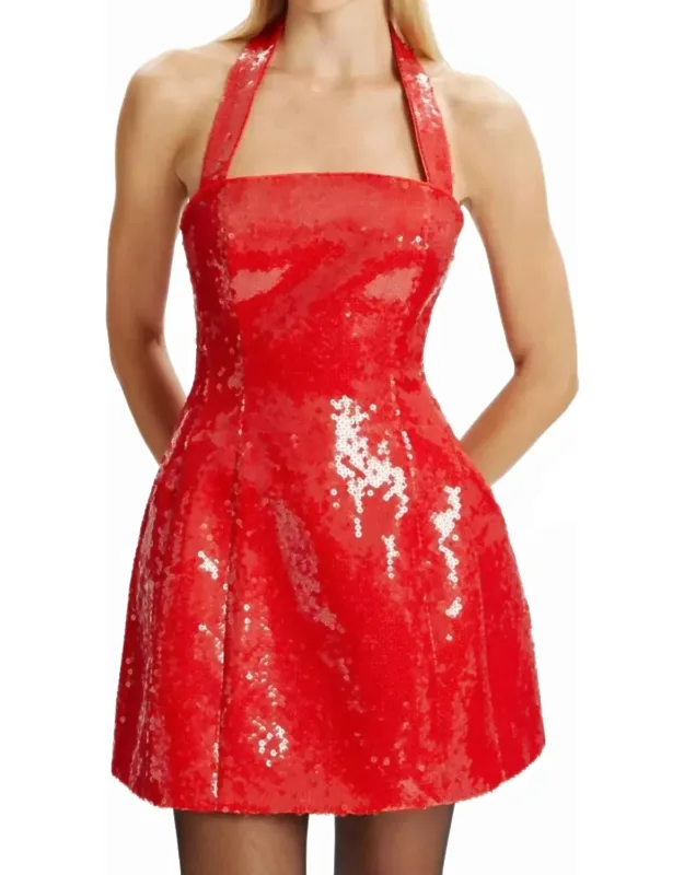 Sequin Halter Dress