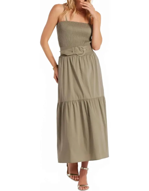 Smock Tiered Midi Dress