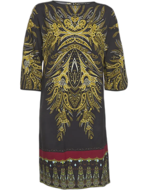 Printed Crepe Shift Dress