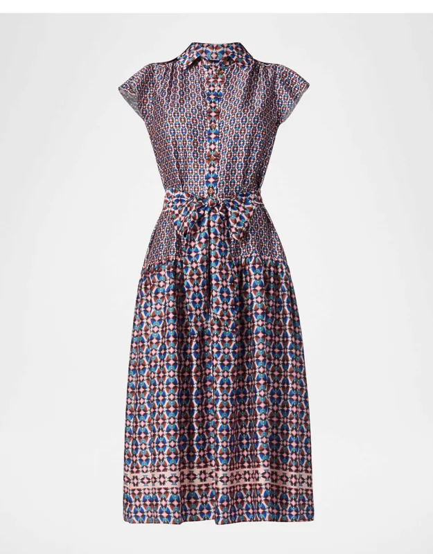 Geometric-print Midi Shirtdress