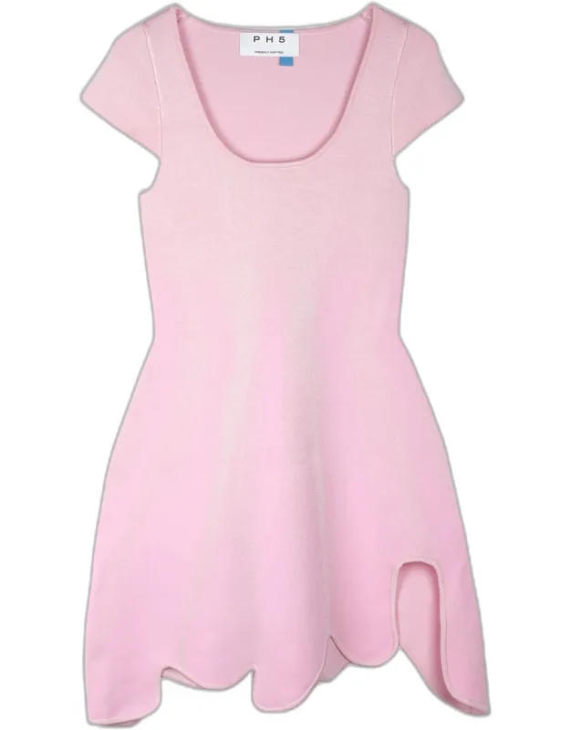 Asymmetric Wavy Mini Dress