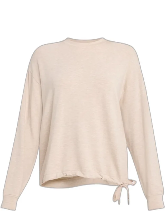 French Terry Drawstring-hem Pullover