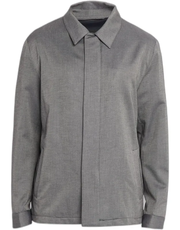 Cotton And Polyester Full-zip Field Jacket