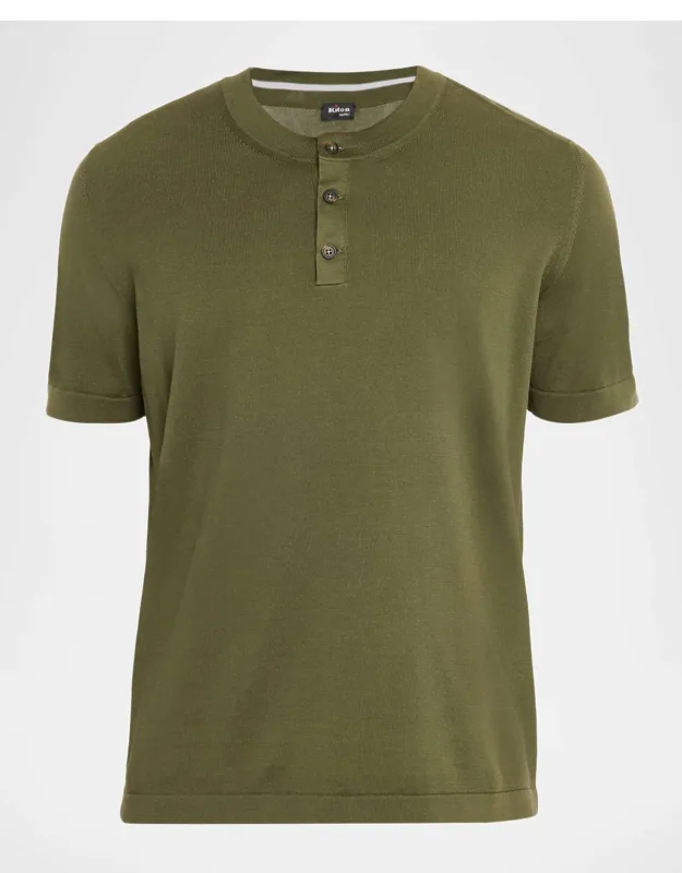 Cotton Knit Henley Shirt