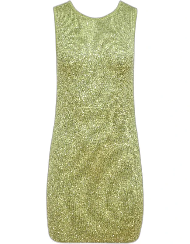Sequined Knit Mini Dress