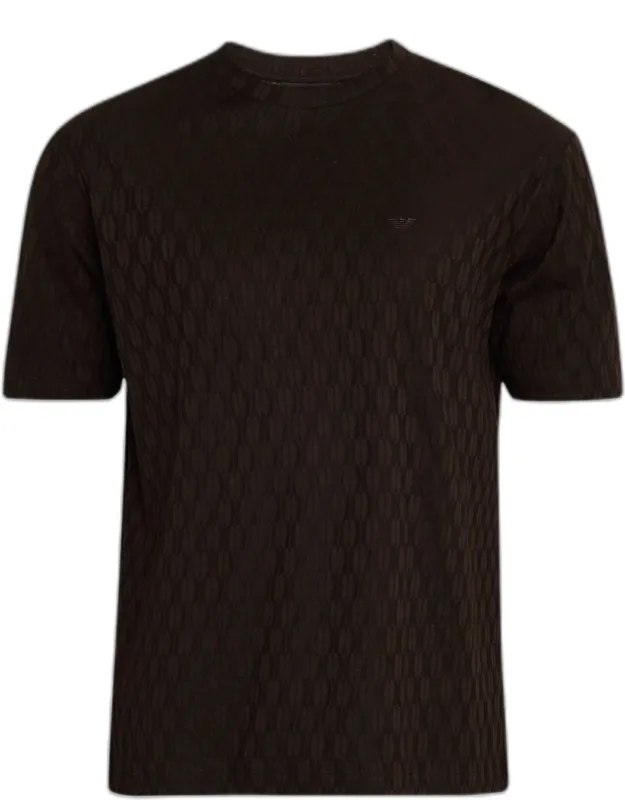 Cotton Jacquard Eagle Logo Crewneck T-shirt