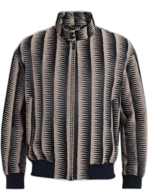 Stripe Jagged-edge Bomber Jacket