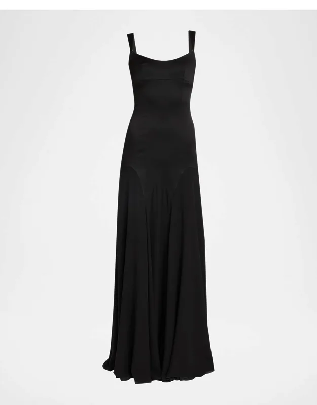 Sleeveless Satin Evening Dress