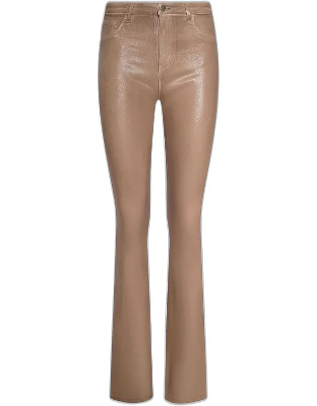 Ultra High-rise Coated Flare Jeans