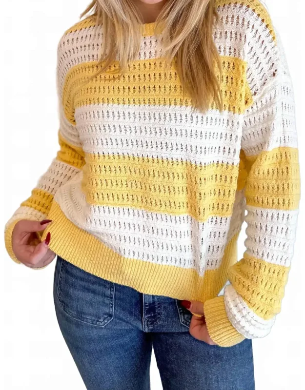 Mesh Stripe Knit Sweater