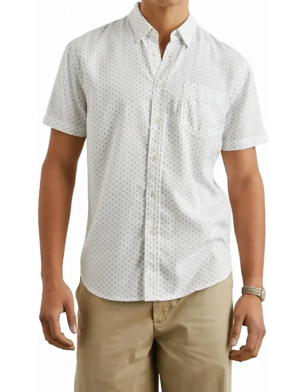 Fairfax Shirt In Polygon Micro With Classic Collar And Chest Pocket