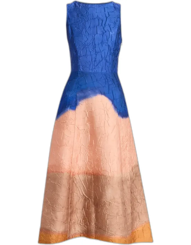 Georgia Crinkled Satin Midi Dress