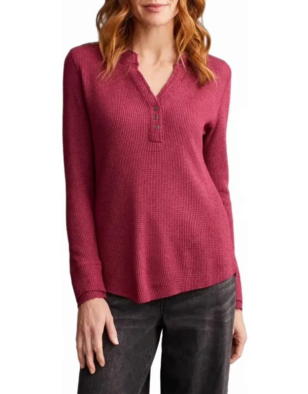 Soft Washed Thermal Henley Top