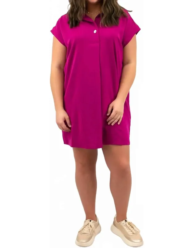 Collared Shirt Style Casual Mini Dress