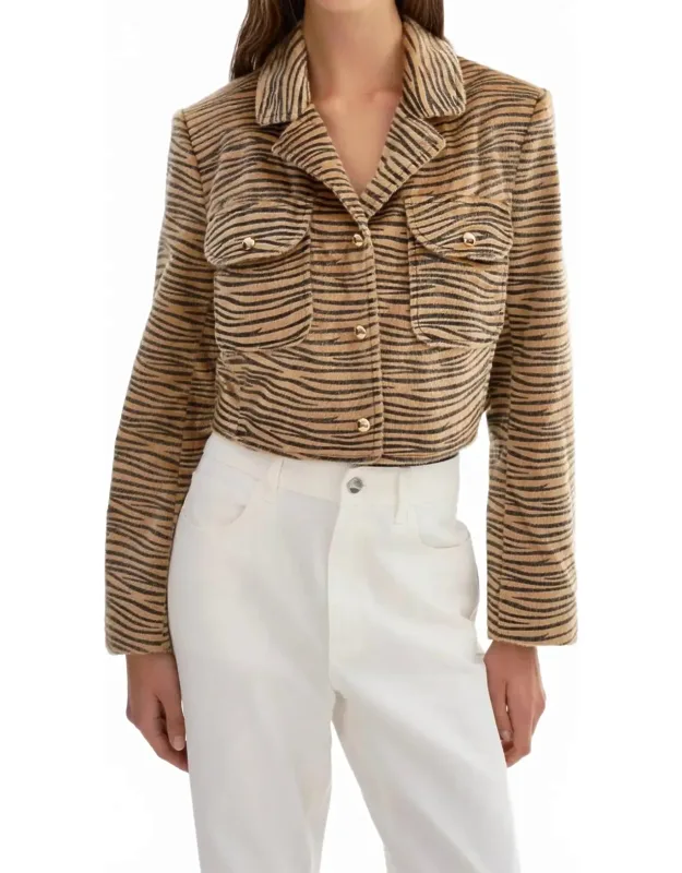 Faux Hair Print Jacket