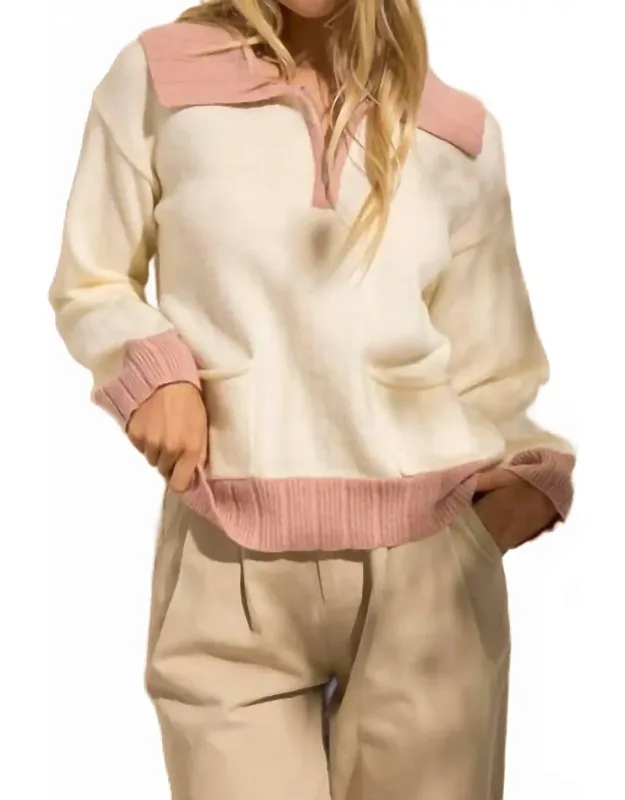 Colorblock Zip Sweater