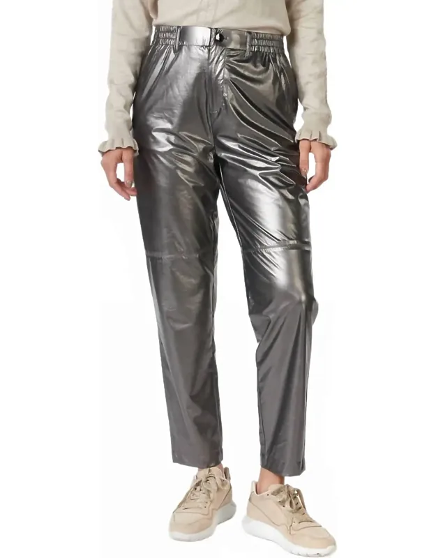 Metallic Straight Leg Trousers