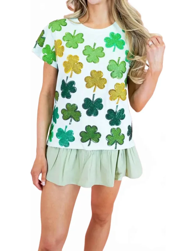 Rhinestone Shamrock Tee