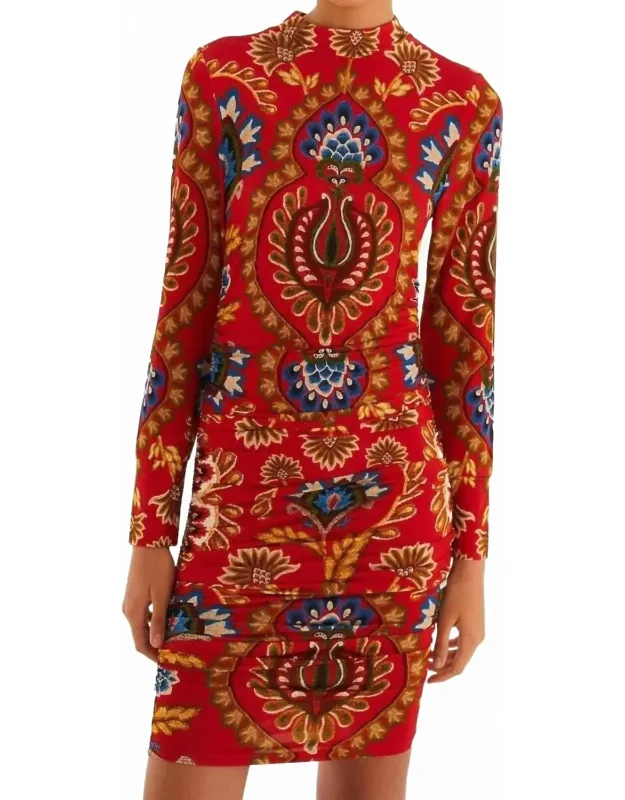 Folk Tapestry Jersey Mini Dress