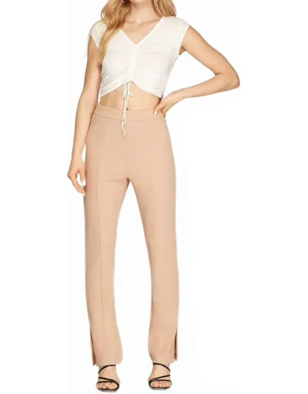 Heavy Knit Side Split-hem Straight Pants