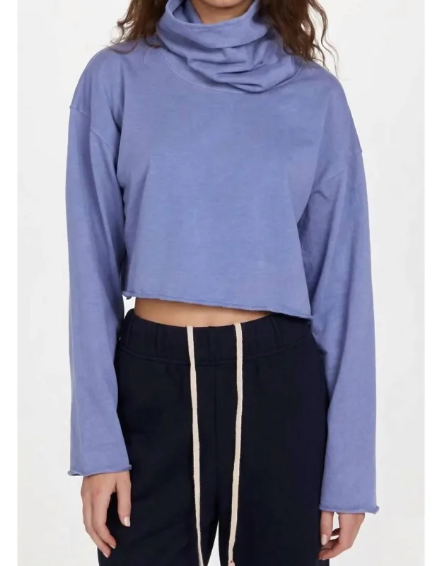 Cropped Cowl Neck Sweater