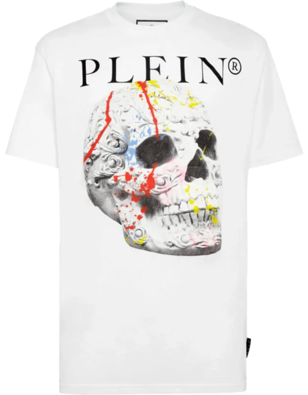 T-shirt With Round Neck And Skull Design