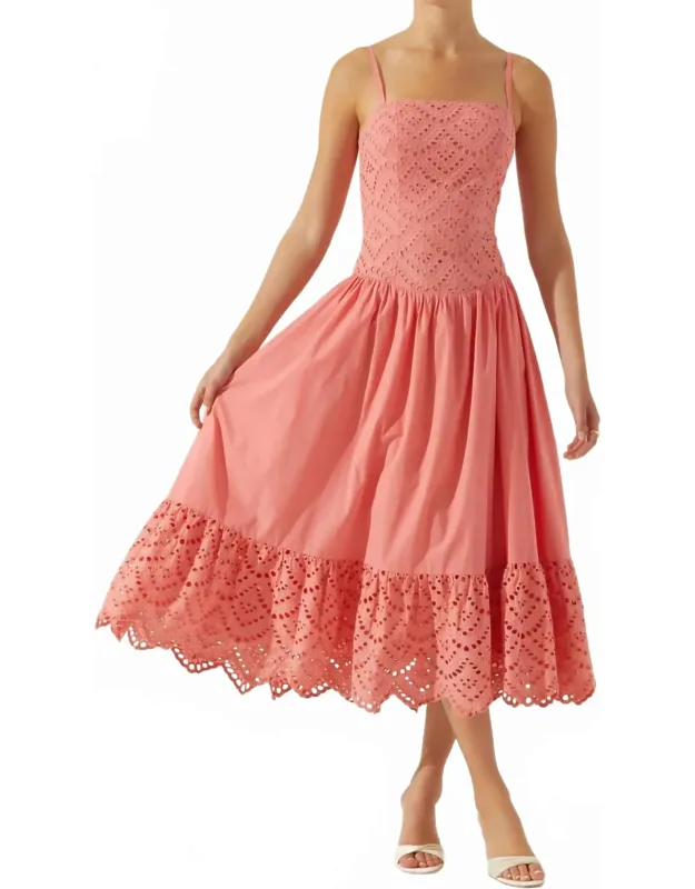 Eyelet Midi Dress