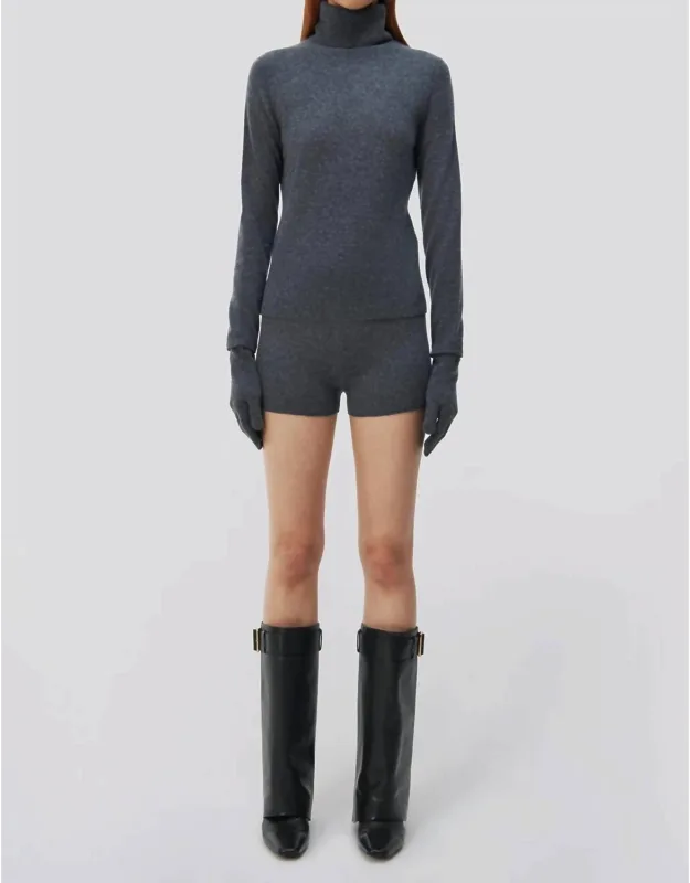 Dita Cashmere Gloved Turtleneck Sweater