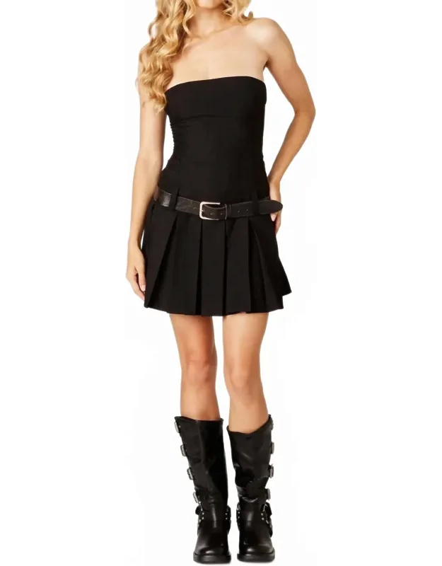 Pleated Strapless Dress