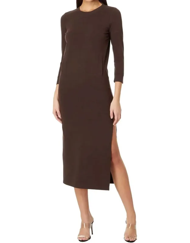 Three Quarter Sleeve Full Length Dress