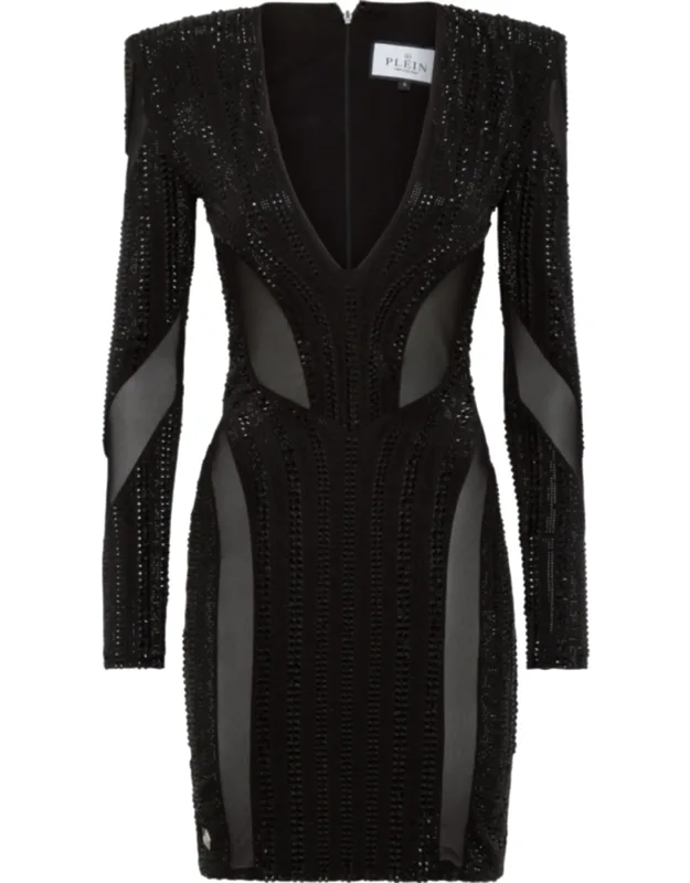 Padded Shoulder Mini Dress