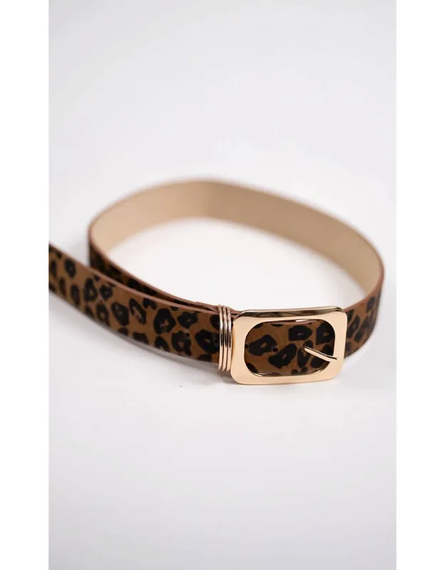 Leather Belt In Cheetah