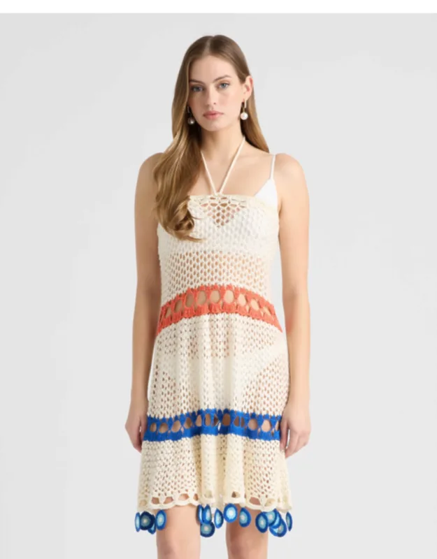 Short Crochet Halter Dress