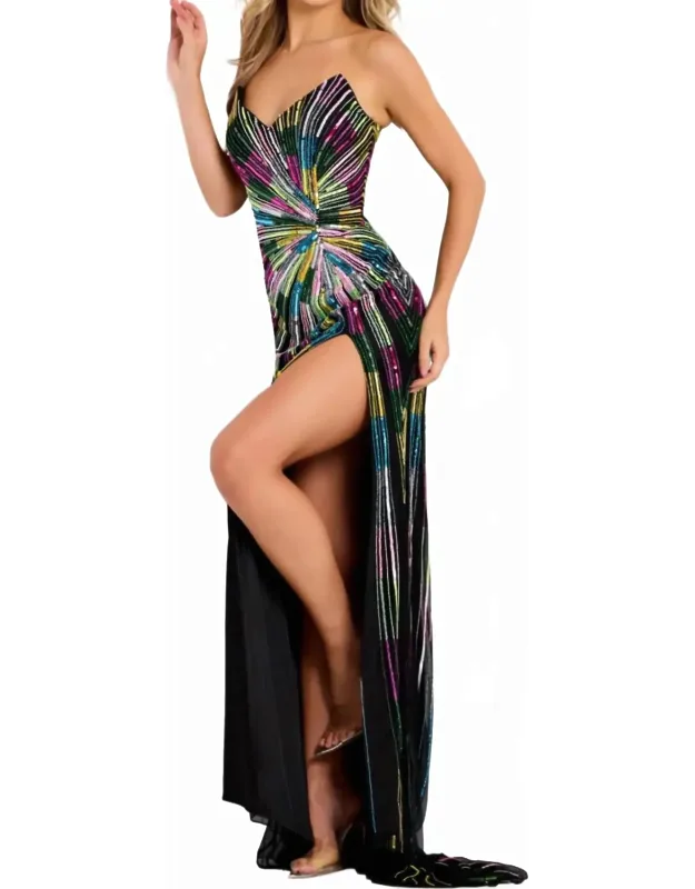 Disco Long Formal Prom Dress Gown