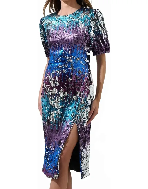 Night Sky Sequin Midi Dress