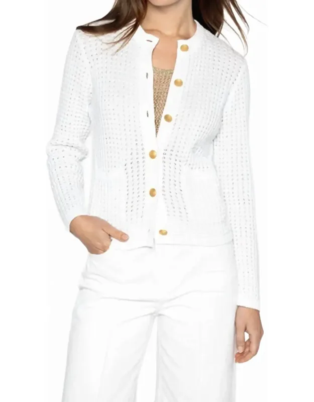 Textured Button Front Cashmere Cardigan