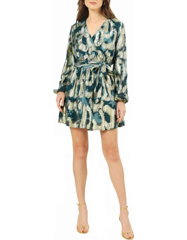 Samira Mini Dress With Long Sleeves And Crossover Detail