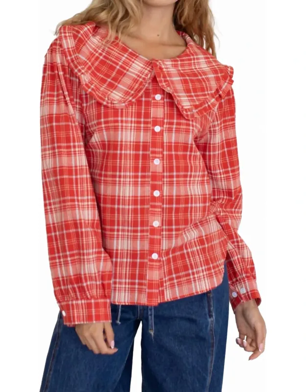 Plaid Long Sleeve Top