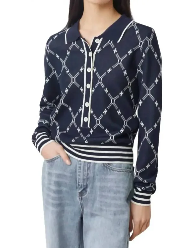 Palmaros Two-tone Fancy Polo Sweater