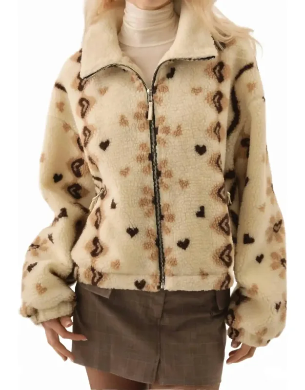 Betty Sherpa Zip Up Sweater