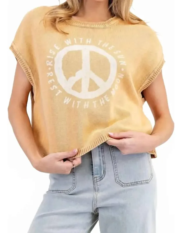Washed Peace Sign Sweater