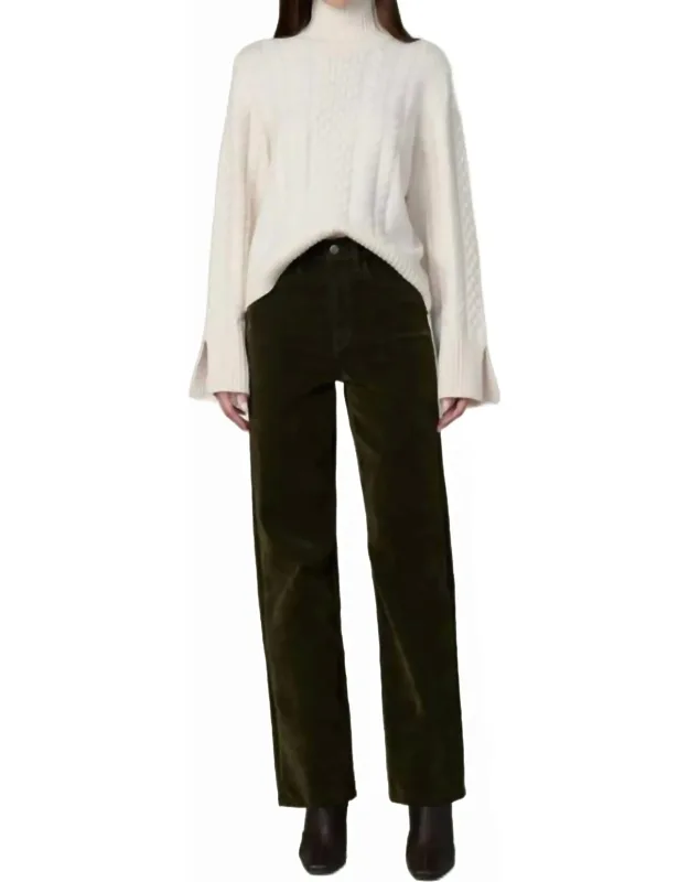 Flocked Straight Jeans