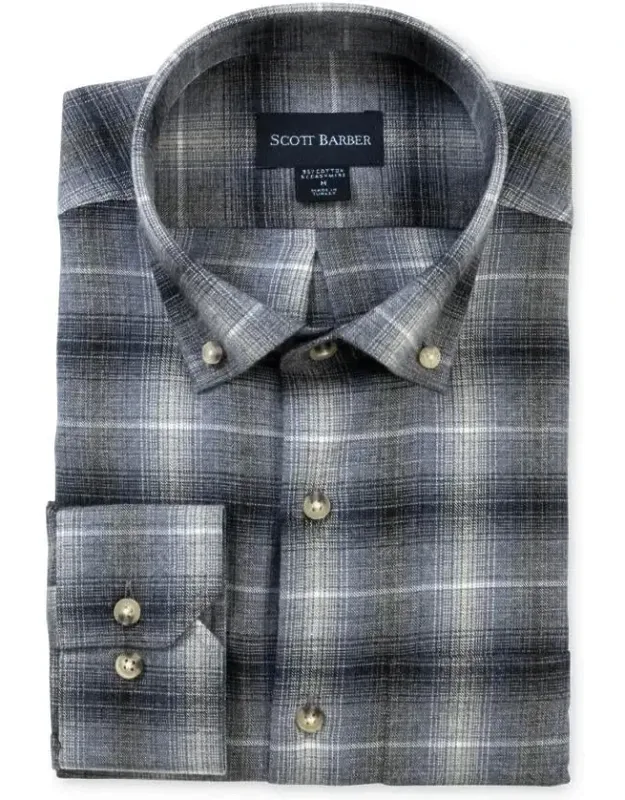 Long Sleeve Ombre Plaid Shirt