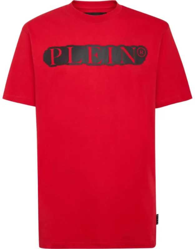 T-shirt With Round Neck And Spray Effect Print