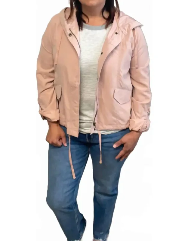Zip-up Cropped Jacket With Hood