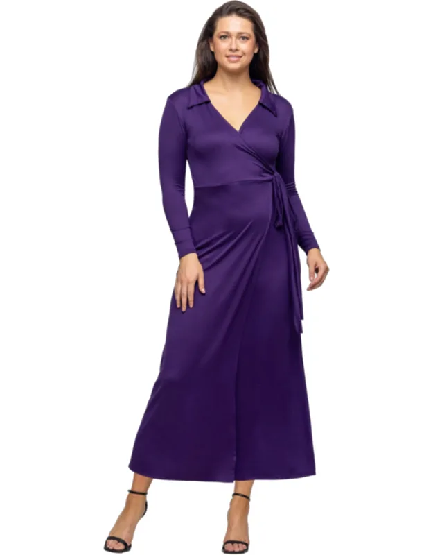 _maxi Dress With Adjustable Waist Tie And Soft Stretch Fabric_