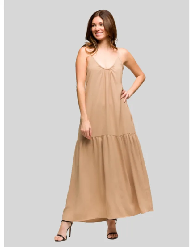 Lightweight Scoop Neck Spaghetti Strap Pocket A Line Maxi Dress