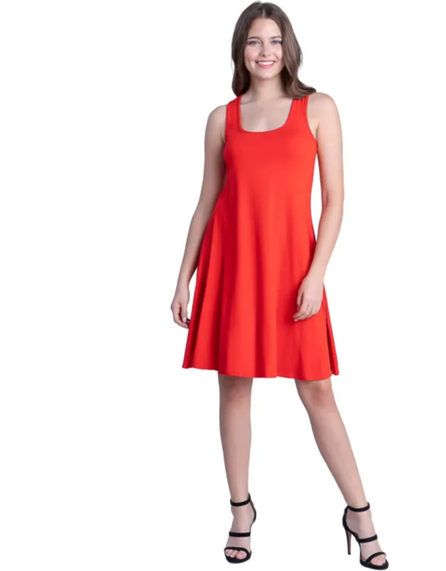 Scoop Neck Sleeveless A Line Tank Swing Mini Dress
