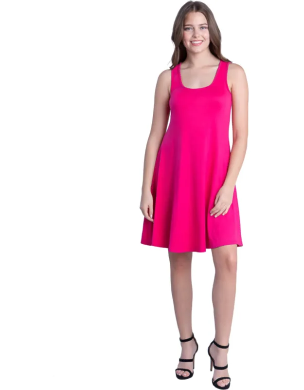 Scoop Neck Sleeveless A Line Tank Swing Mini Dress