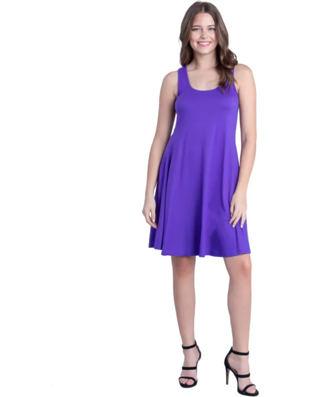 Scoop Neck Sleeveless A-line Tank Swing Mini Dress